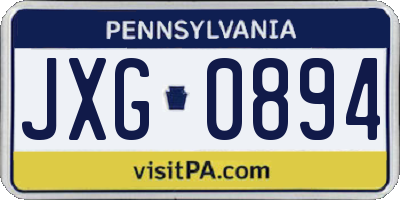 PA license plate JXG0894
