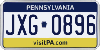PA license plate JXG0896