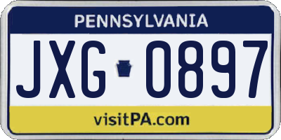 PA license plate JXG0897