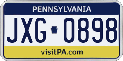 PA license plate JXG0898