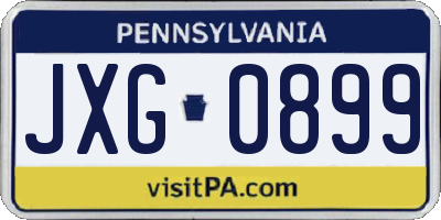 PA license plate JXG0899