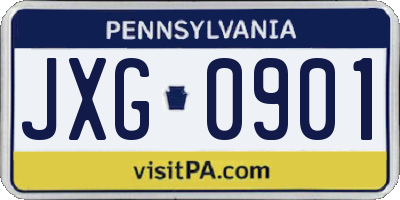 PA license plate JXG0901