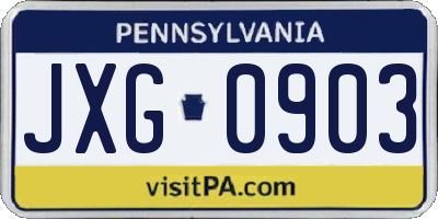 PA license plate JXG0903