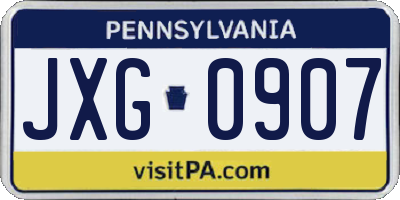 PA license plate JXG0907