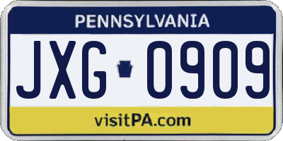 PA license plate JXG0909