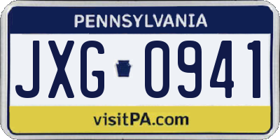 PA license plate JXG0941