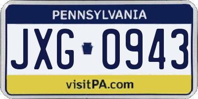 PA license plate JXG0943