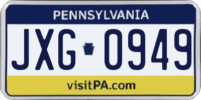 PA license plate JXG0949