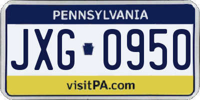PA license plate JXG0950
