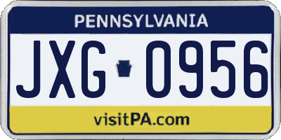 PA license plate JXG0956
