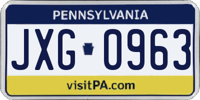 PA license plate JXG0963