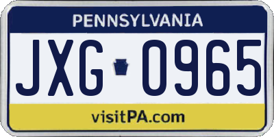 PA license plate JXG0965