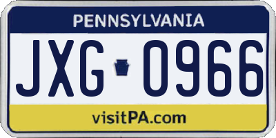 PA license plate JXG0966