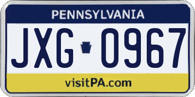 PA license plate JXG0967