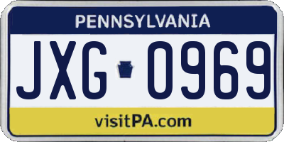 PA license plate JXG0969