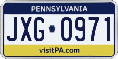 PA license plate JXG0971