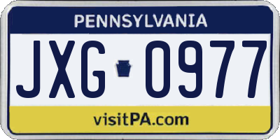 PA license plate JXG0977