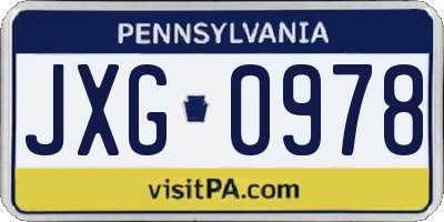 PA license plate JXG0978