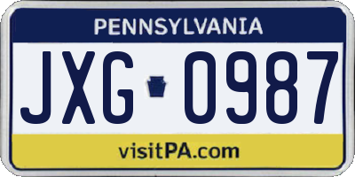PA license plate JXG0987