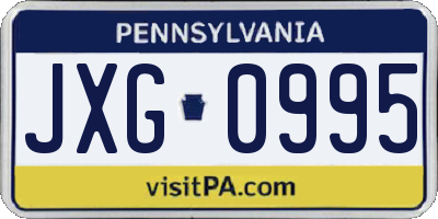 PA license plate JXG0995