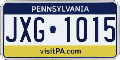 PA license plate JXG1015