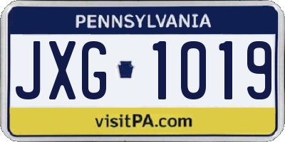 PA license plate JXG1019