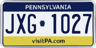 PA license plate JXG1027
