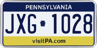PA license plate JXG1028