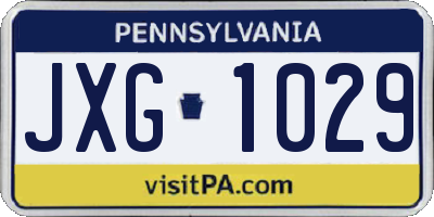 PA license plate JXG1029