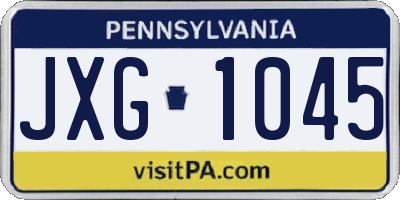PA license plate JXG1045
