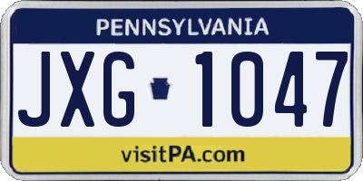 PA license plate JXG1047