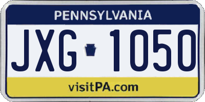 PA license plate JXG1050
