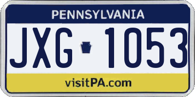 PA license plate JXG1053