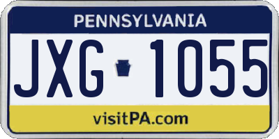 PA license plate JXG1055
