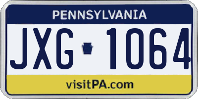 PA license plate JXG1064
