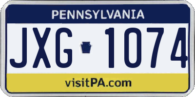 PA license plate JXG1074