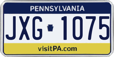 PA license plate JXG1075