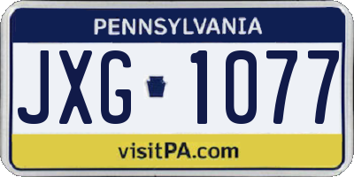 PA license plate JXG1077