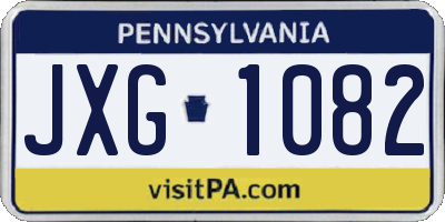 PA license plate JXG1082
