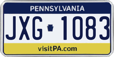 PA license plate JXG1083