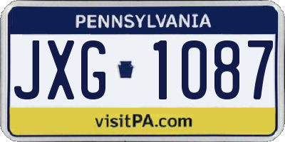 PA license plate JXG1087