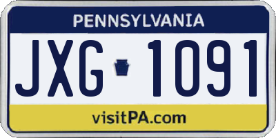 PA license plate JXG1091