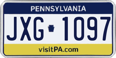 PA license plate JXG1097