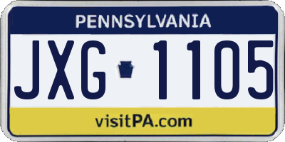 PA license plate JXG1105