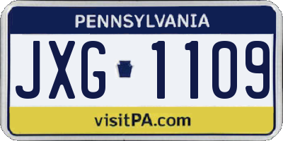 PA license plate JXG1109