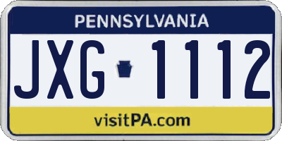 PA license plate JXG1112