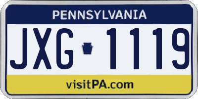 PA license plate JXG1119