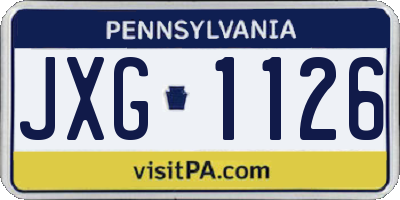 PA license plate JXG1126