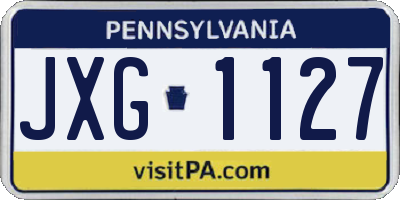 PA license plate JXG1127