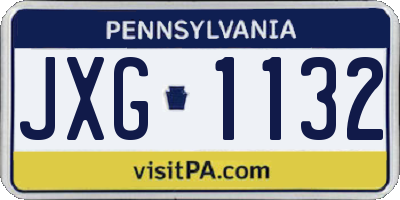 PA license plate JXG1132